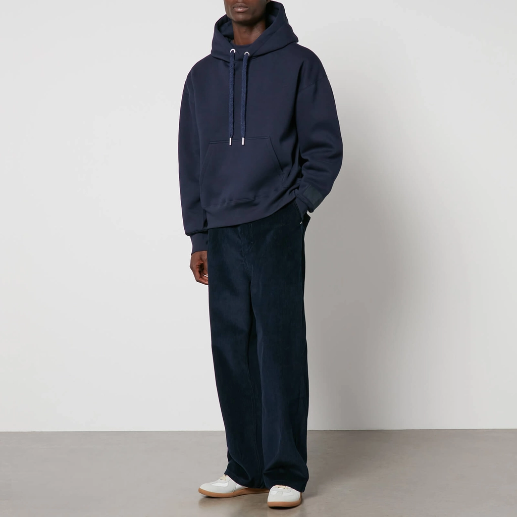AMI Paris Tonal Logo Cotton-Jersey Hoodie - S